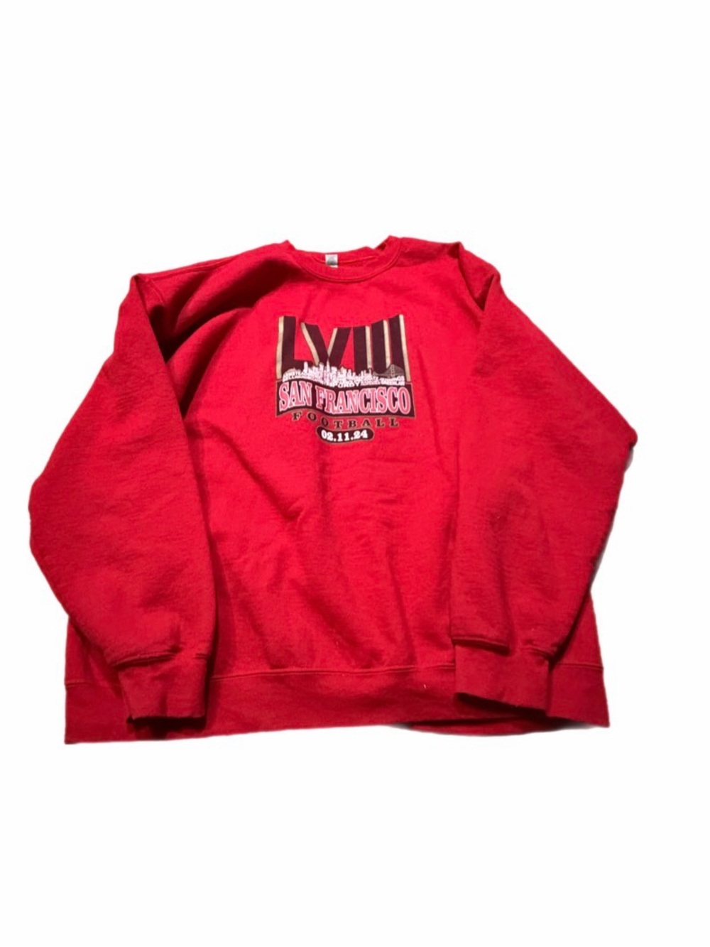 Gildan Red San Francisco Football Crewneck Sweatshirt